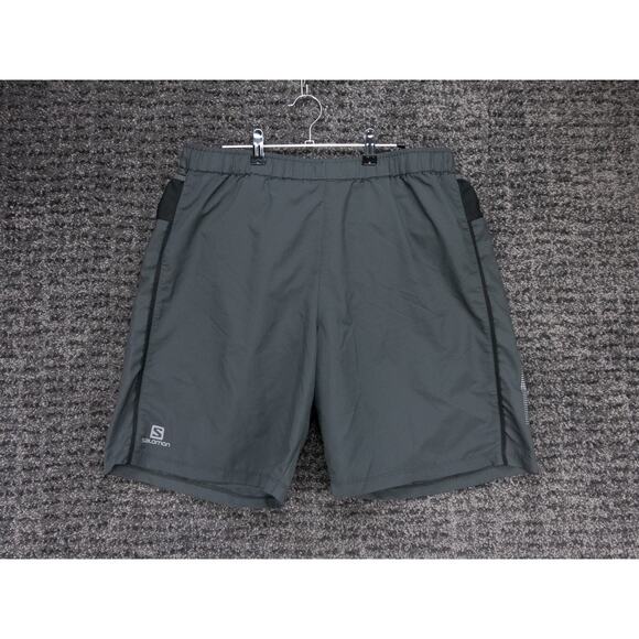 Salomon Running Shorts Mens XL Gray Elastic Waist Lined Advanced Skin Active Dry - Picture 1 of 16